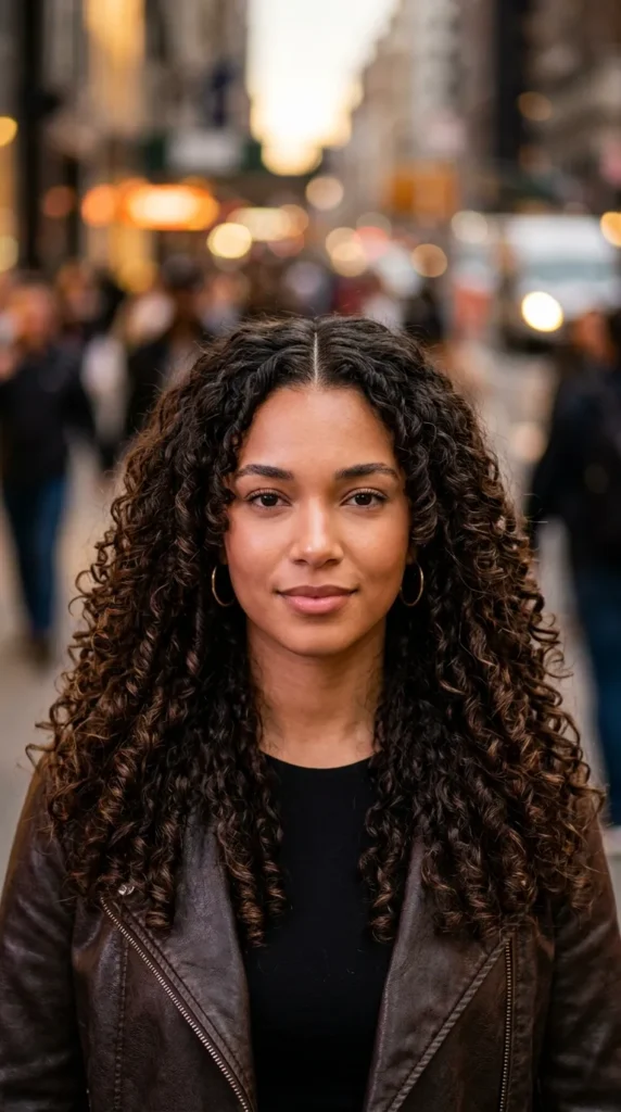 Middle-Part Layered Curls