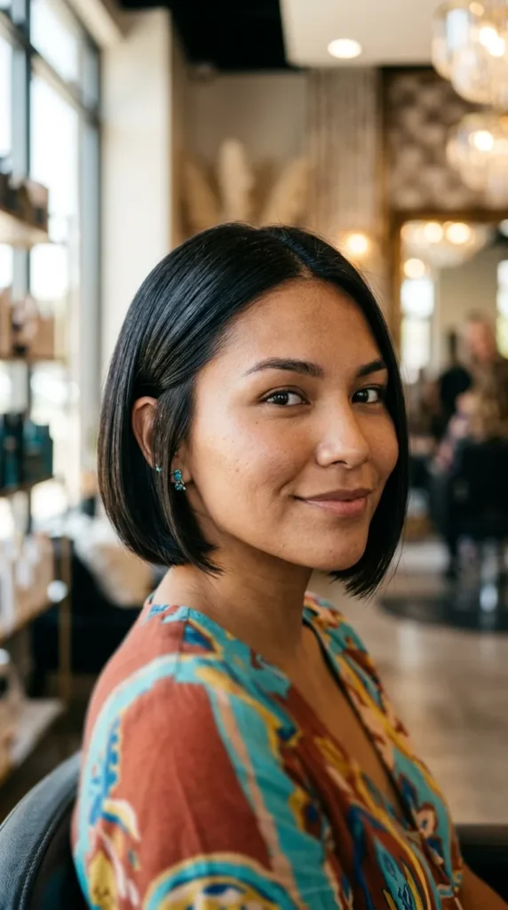 Mini Bob for Oval Face Chic Look