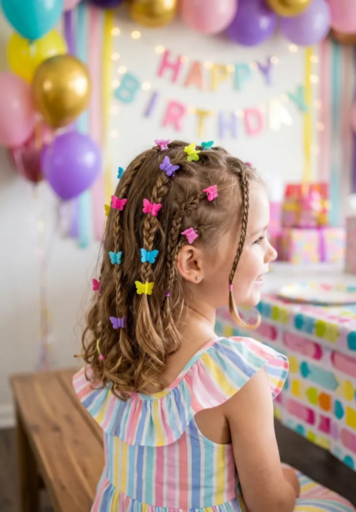 Mini Braids with Butterfly Clips