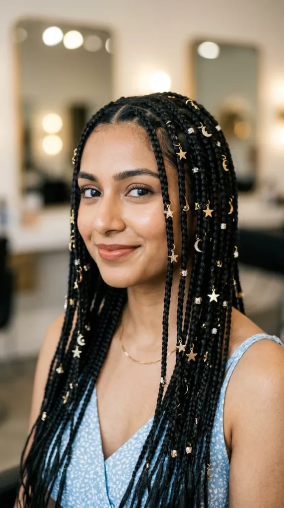 Mini Braids with Hair Charms
