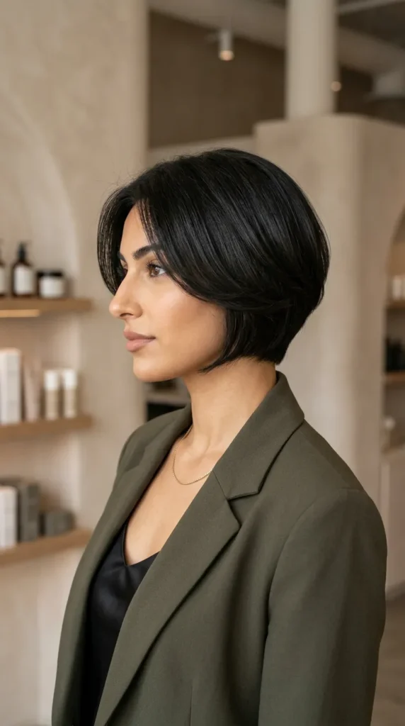 Minimalist Short Layered Haircut with Clean Lines