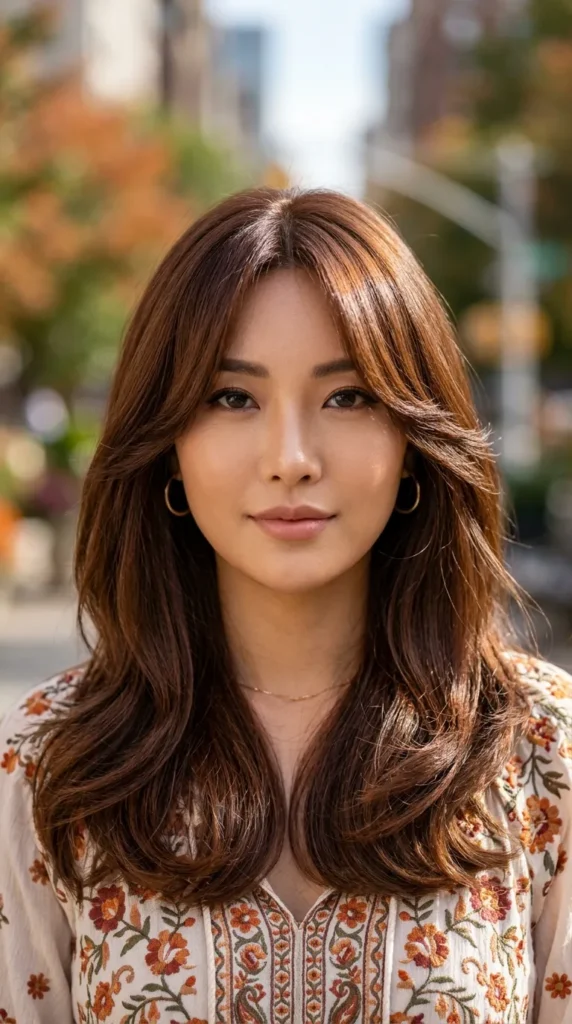 Mocha Mousse Korean Curtain Bangs