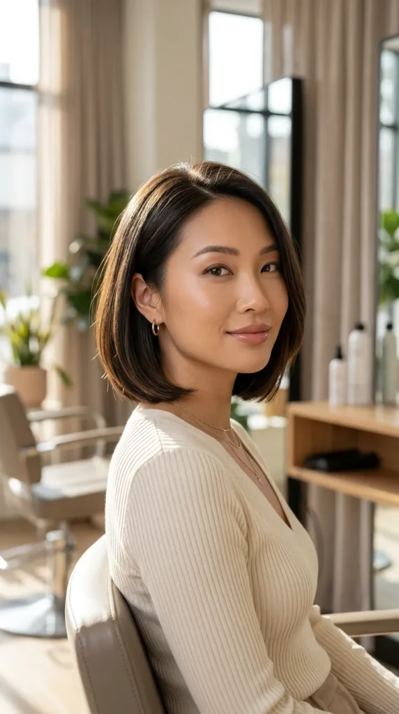 Modern Short Layered Bob with Invisible Layers