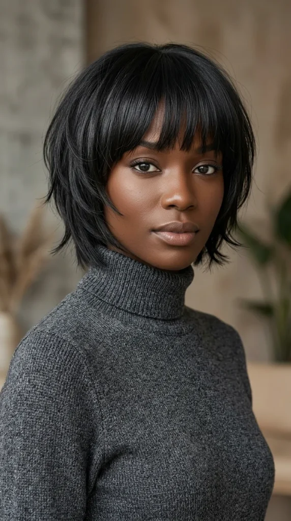 Modern Short Layered Mushroom Cut