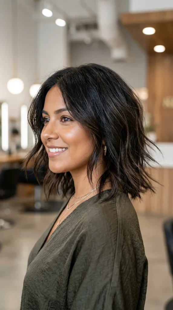 Modern Shoulder-Length Razor Cut