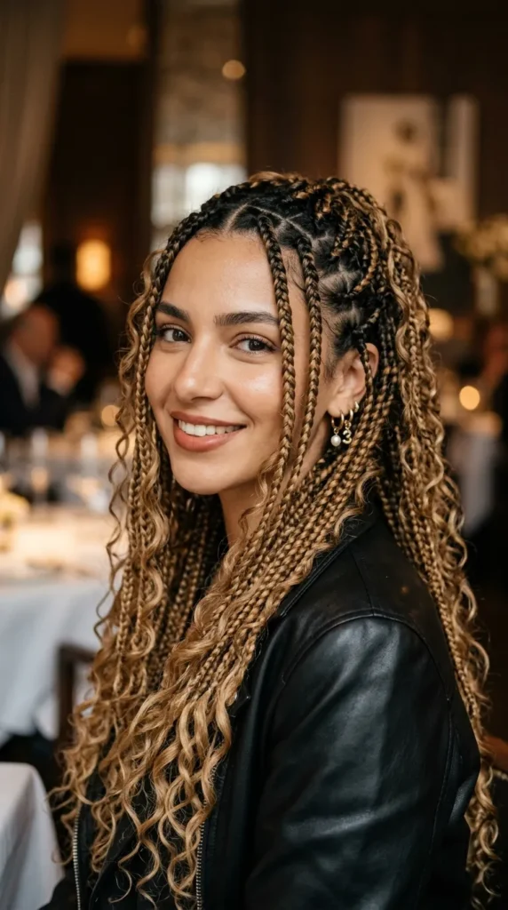 Ombre Boho Braids with Curls
