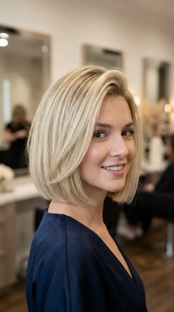 One-Length Bob for Thin Hair with Root Volume