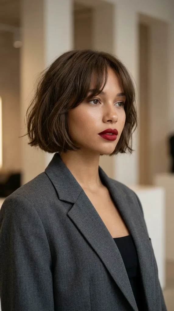 Parisian Bob with Curtain Bangs