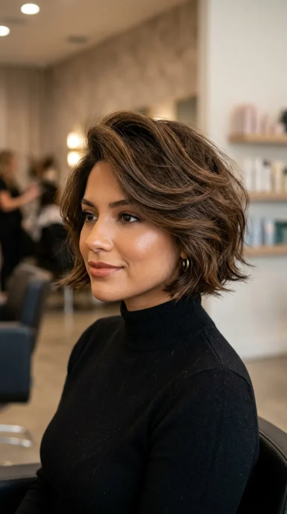 Parisian Short Layered Bob with Volume