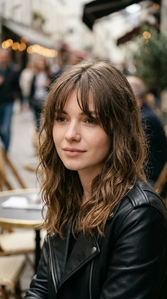 Piecey Curtain Bangs for Oval Face