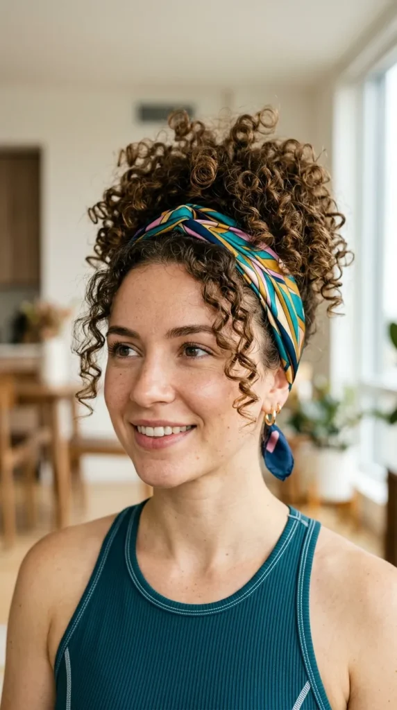 Pineapple Updo for Defined Curls