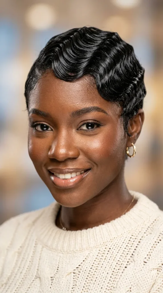 Pixie Cut with Finger Waves