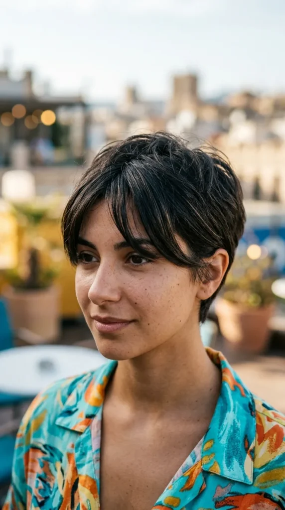 Pixie with Curtain Fringe for Oval Face