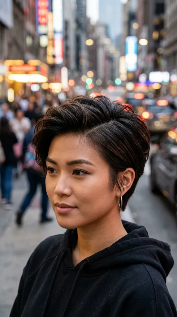 Pixie with Deep Side Part