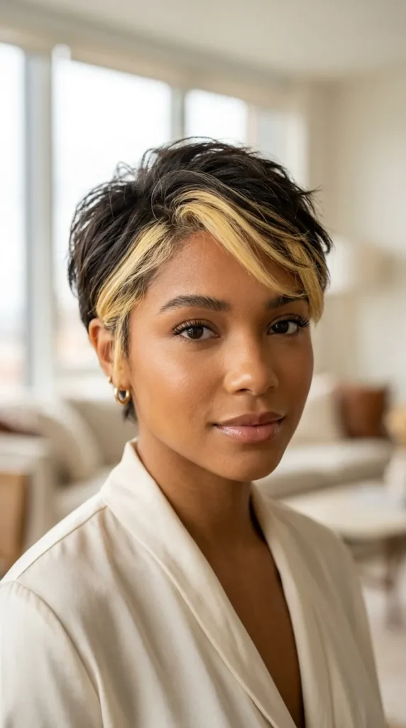 Pixie with Money Piece Highlights