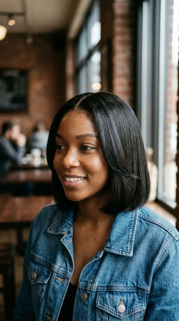 Polished Bob for Oval Face Elegance