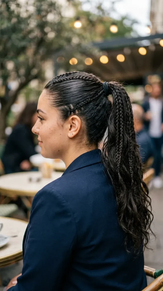 Ponytail with Mini Accent Braids
