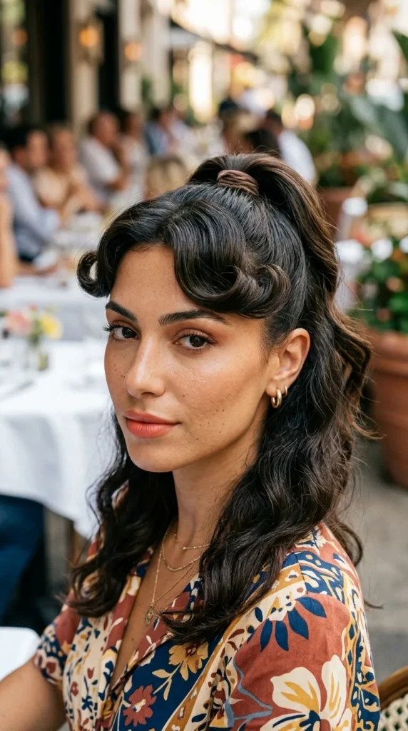Ponytail with Rolled Bangs