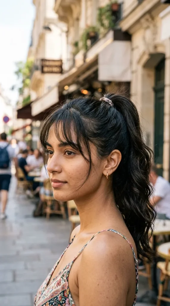 Ponytail with Wispy Bangs