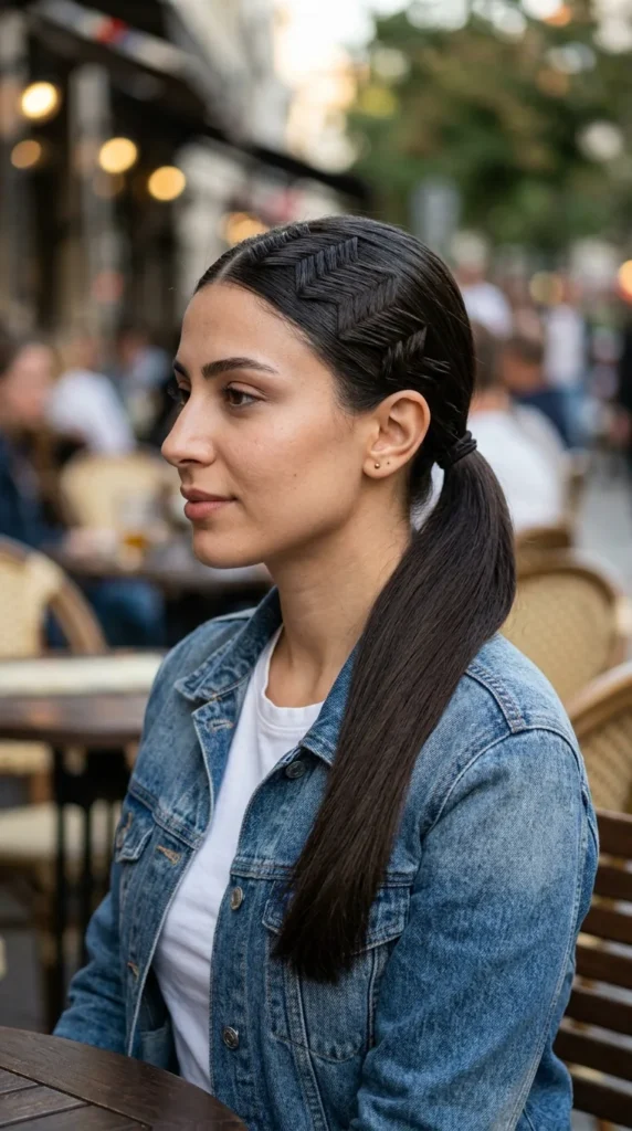 Ponytail with Zigzag Part