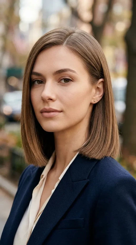 Precision Blunt Lob for Thin Hair