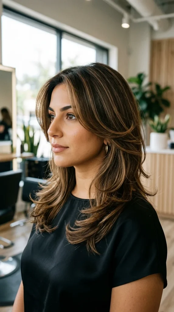 Rachel-Inspired Layers for Round Face