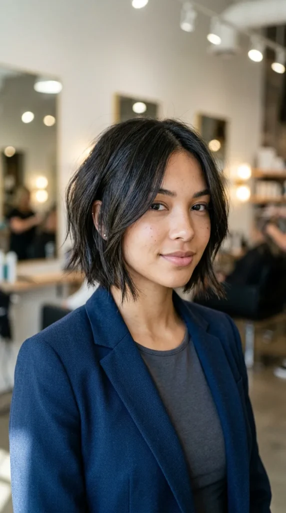 Razor Cut Bob for Oval Face