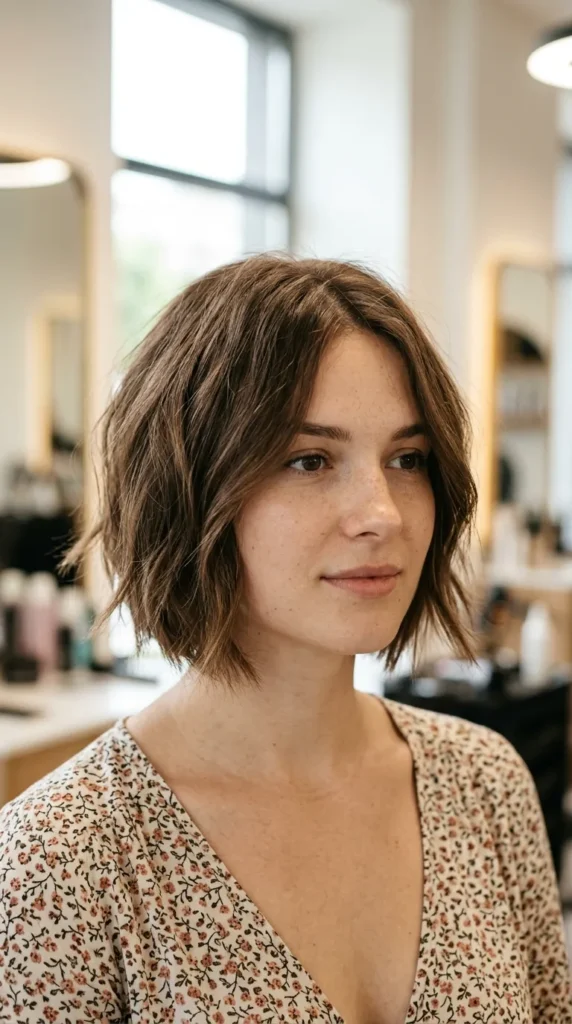 Razor-Cut Bob for Oval Face Texture