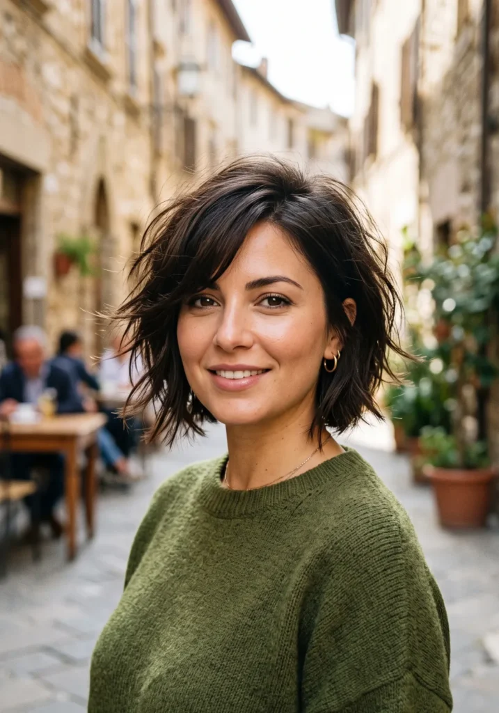 Razor-Cut Italian Bob with Texture