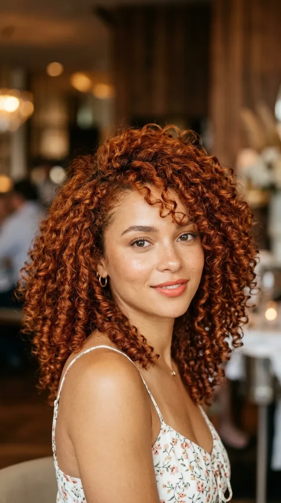 Red Copper Curly Hairstyle