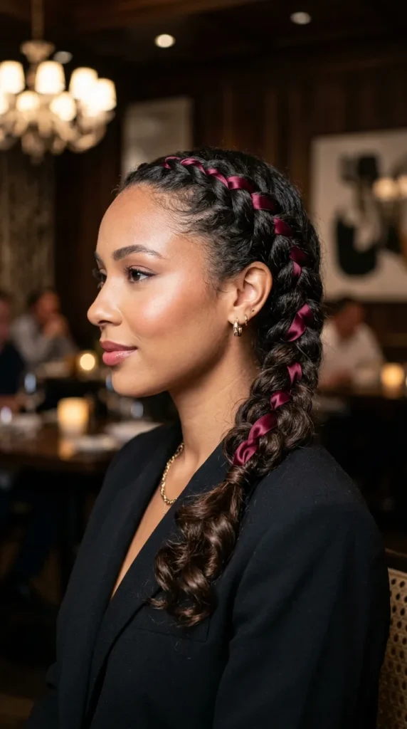 Ribbon Braid with Soft Curls