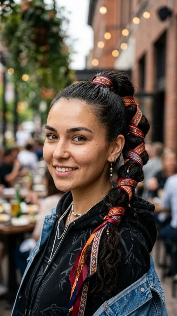 Ribbon-Tied Ponytail