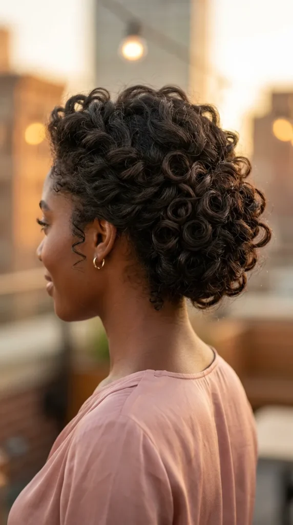 Romantic Loose Updo with Curls
