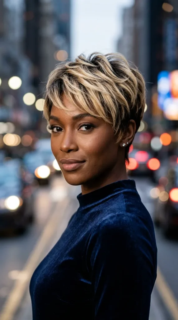 Rooted Blonde Pixie
