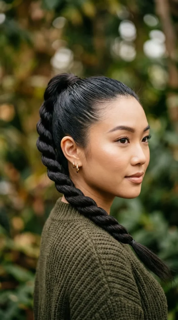 Rope Braid Ponytail Style