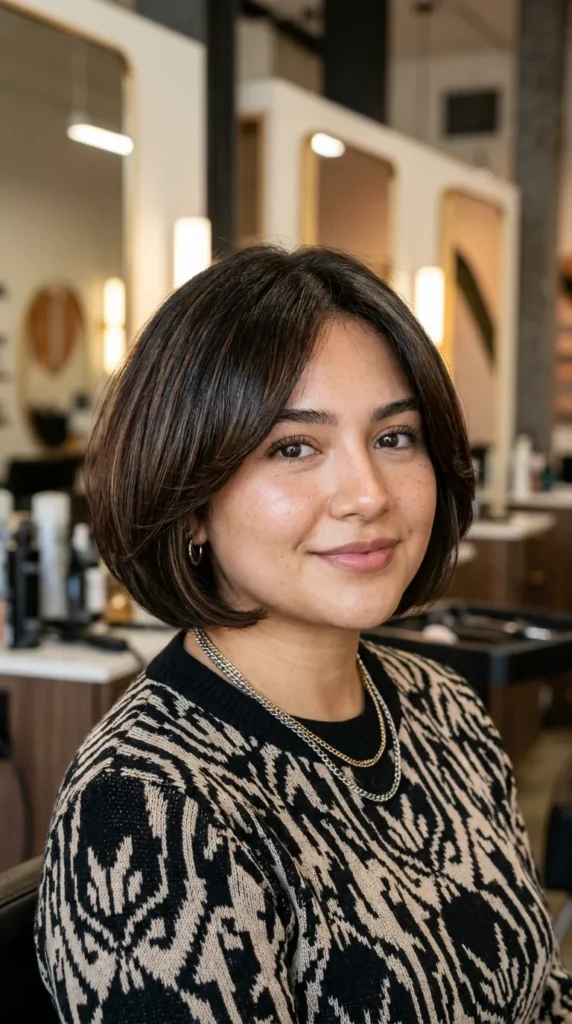 Rounded Bob for Oval Face Fullness