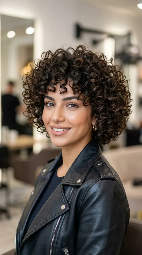 Rounded Curly Bob with Layers