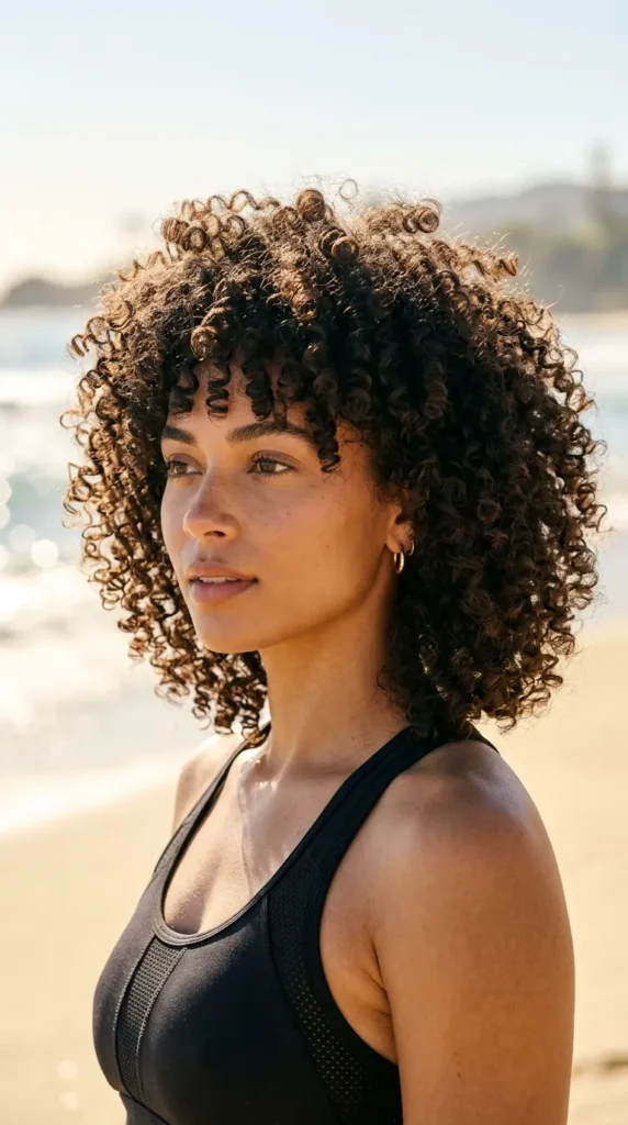 Rounded Curly Wolf Cut with Volume