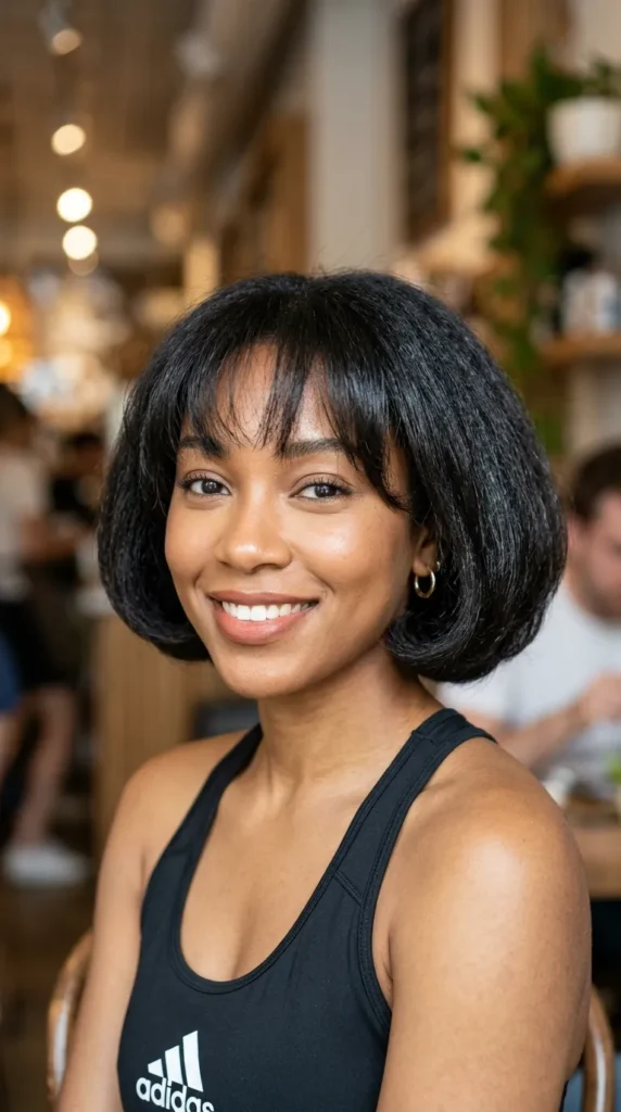Rounded Italian Bob with Soft Bangs