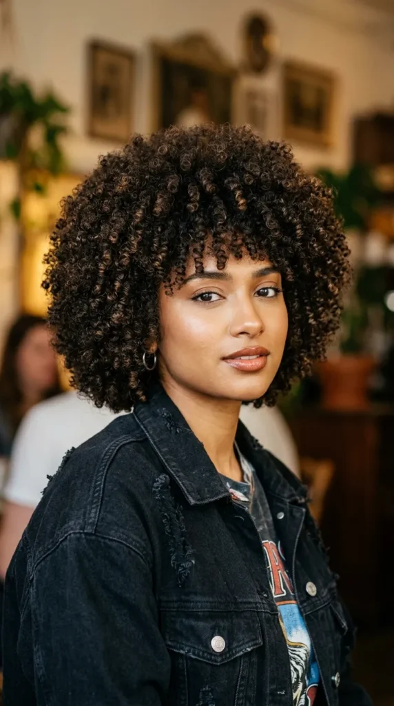 Rounded Layered Afro Cut