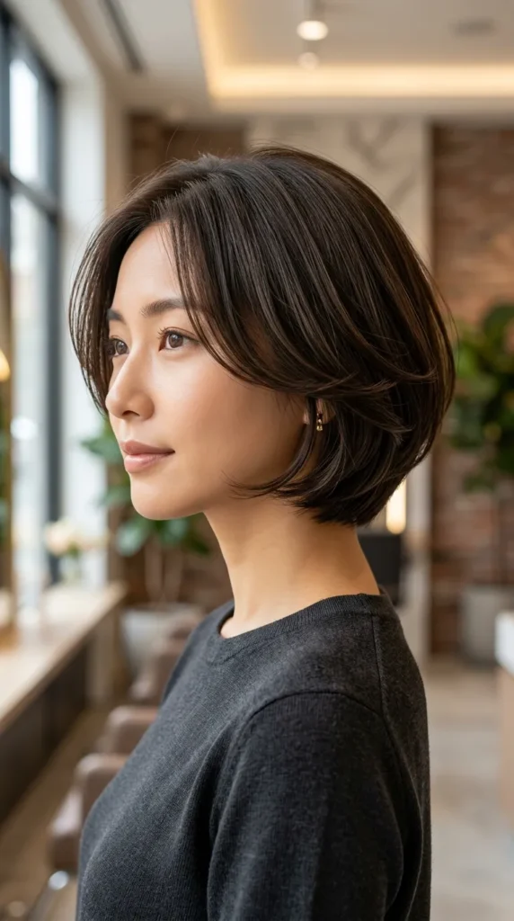 Rounded Short Layered Bob for Everyday Wear