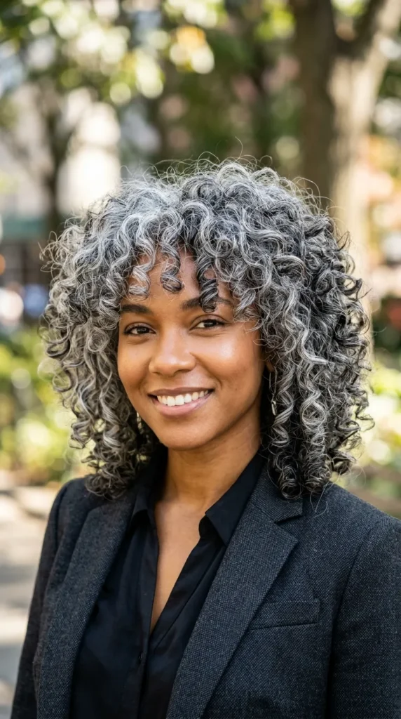 Salt-and-Pepper Curly Wolf Cut