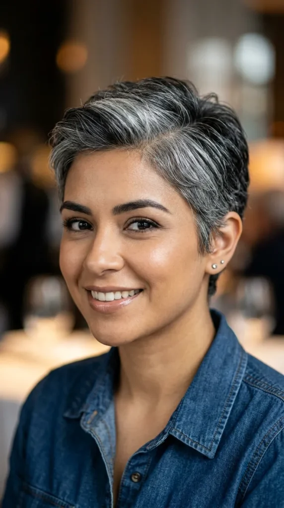 Salt-and-Pepper Pixie Style