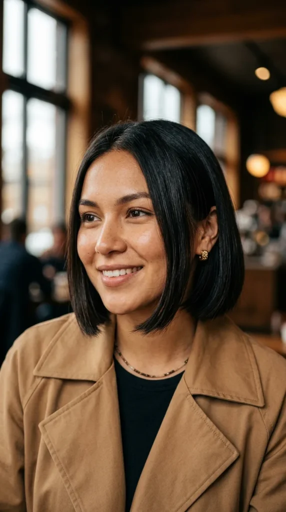 Scandinavian Bob for Oval Face Style