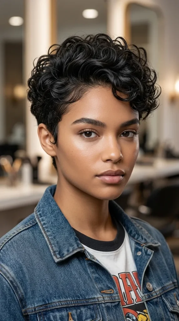 Sculpted Curly Pixie Cut