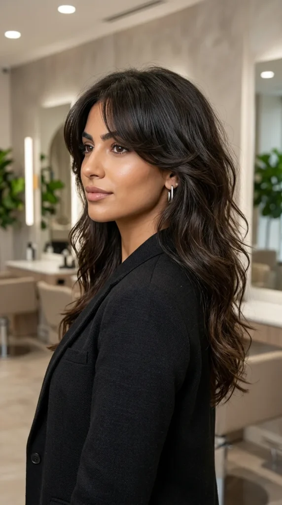 Shag Haircut with Curtain Bangs