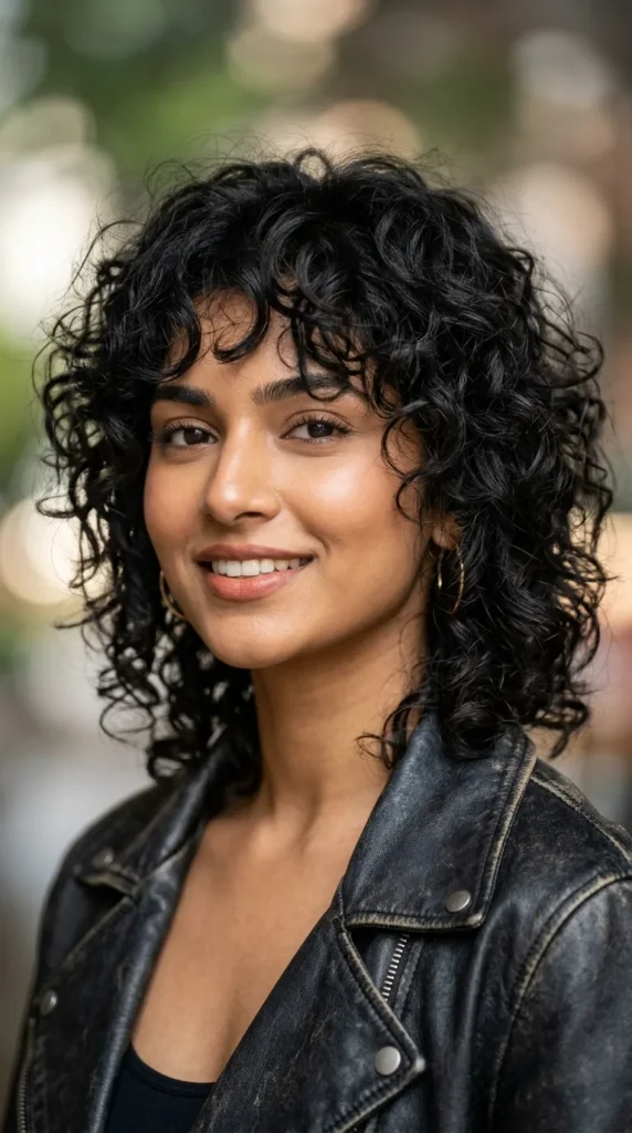 Shaggy Curly Bob with Choppy Layers