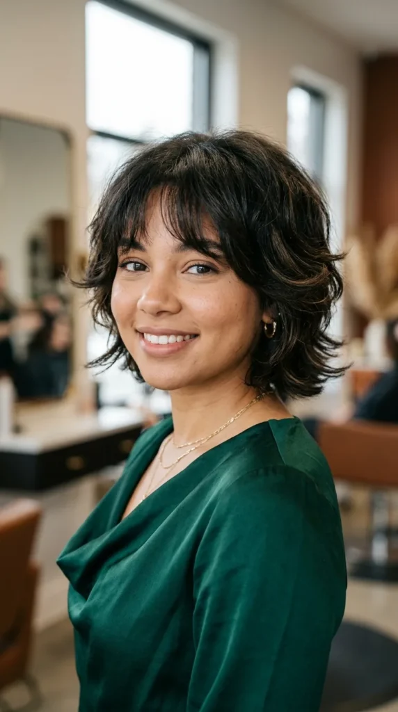 Short Butterfly Bob for Oval Face