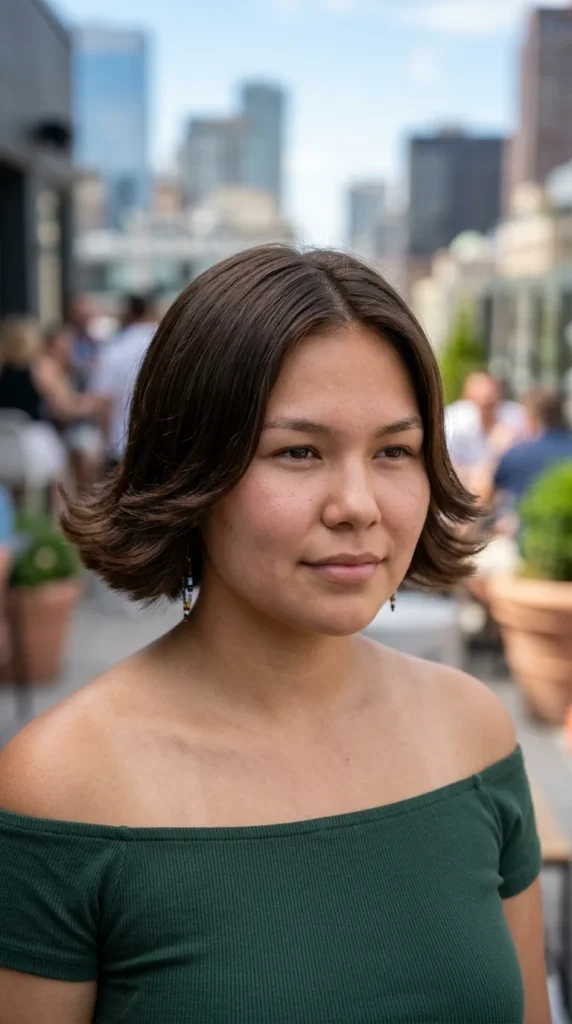 Short Hair with Flipped Ends for Oval Face