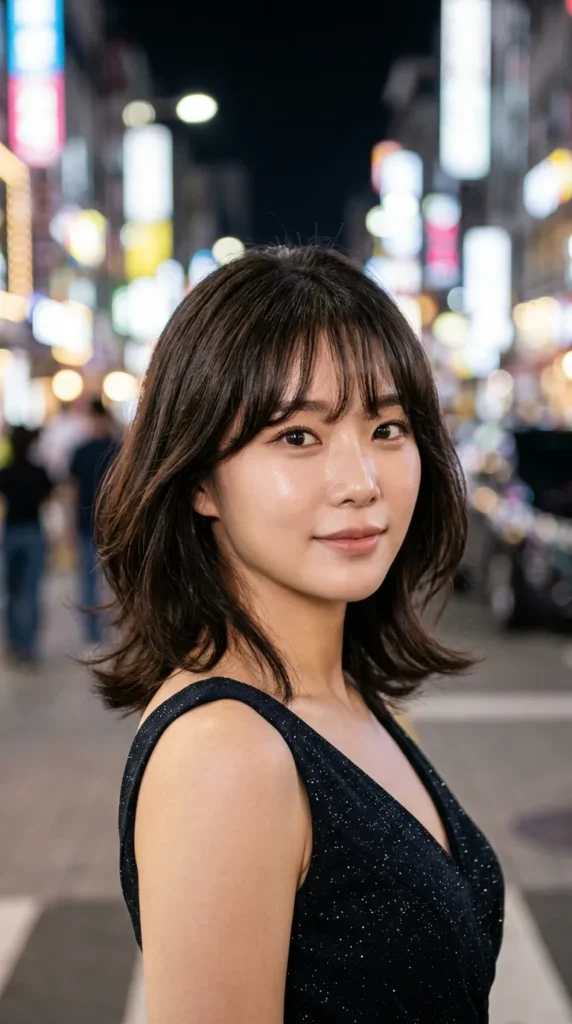 Short Korean Curtain Bangs